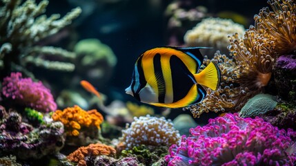 Obraz premium Colorful Underwater Creatures in Natural Light