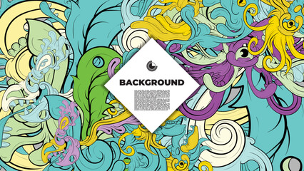 Colorful psychedelic illustration for any design such as background, music festival, book cover, summer flayer, homepage, or landing page.