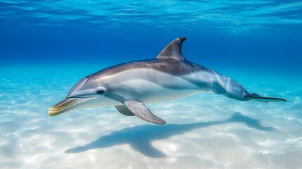 Fototapeta premium Dynamic Marine Adventure with Clear Water Creatures