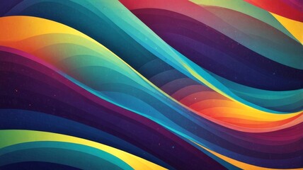 A colorful wave pattern features a blend of warm and cool tones, illustrating dynamic motion and creating a captivating visual experience