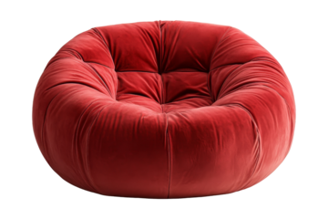 Red bean bag chair cozy living room furniture piece