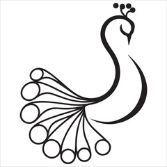 Intricate Peacock Feather Linework