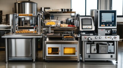 Commercial Kitchen with Various Machine for Food Manufacturing