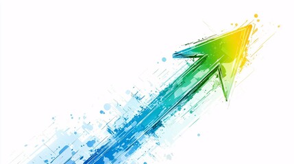 Obraz premium Bold Zigzag Arrow in Vibrant Colors Dynamic Upward Movement Concept in Digital Art