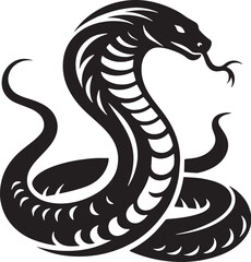 Cobra Silhouette line art vector illustration on white background