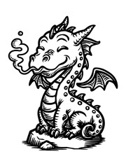 Dragon coloring page for kids