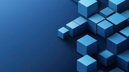Abstract blue cubes background.