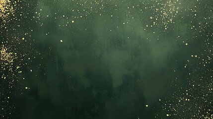 A green background with gold glitter on it