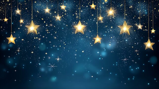 A starry night sky with a blue background - Powered by Adobe