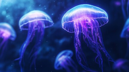 Obraz premium Vibrant Underwater Scene with Soft Focus Lighting