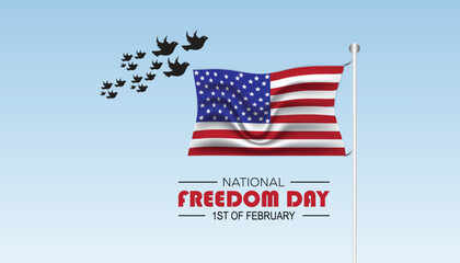 National Freedom Day creative concept design. Vector template for banner, greeting card, poster, prints, social media, flyer ,with background.