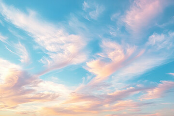 Obraz premium Sky with streaky, painted clouds at dusk, adding texture and interest to designs