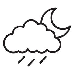 night cloud rain weather icon