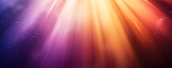 A vibrant abstract image showcasing radiant beams of light in a spectrum of colors, creating a cosmic and ethereal atmosphere.