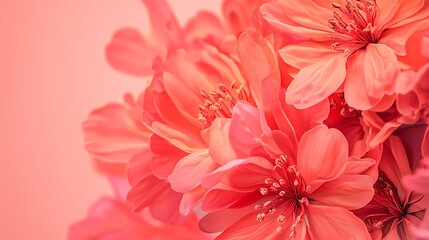 A bouquet of pink flowers with a pink background