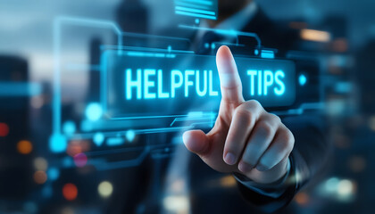Business Helpful Tips Concept, Expert Advice Technology Interface