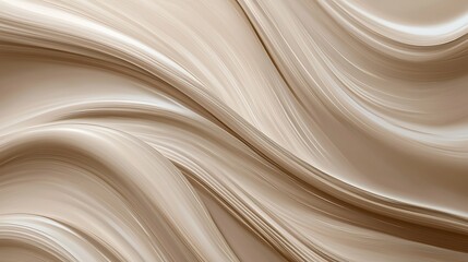 Obraz premium A brown and white abstract painting with a wavy texture