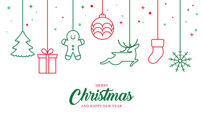 Merry Christmas decoration banner background