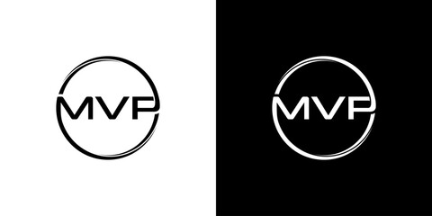 Mvp Logo Design Abstract Monogram Simple Vector