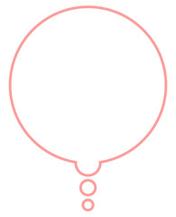 ピンクの丸い想像する時の吹き出し