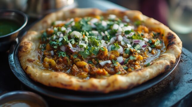 Matra Chaat and Masala Kulcha Delicious Indian Street Food Platter with Fresh Ingredients and Aromatic Spices