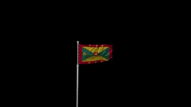 High-Resolution Waving Grenada Flag - 4K Animation