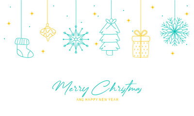Naklejka premium Merry Christmas decoration banner background