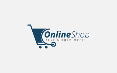 E-Commerce Logo Design. Digital Cart Icon Vector. Concept for Shopping Cart, Arrow Cursor, Click Gesture