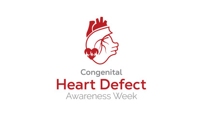 Congenital Heart Defect Awareness Week creative concept design. Vector template for banner, greeting card, poster, prints, social media, flyer ,with background.