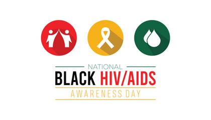 National Black HIV AIDS Awareness Day creative concept design. Vector template for banner, greeting card, poster, prints, social media, flyer ,with background.