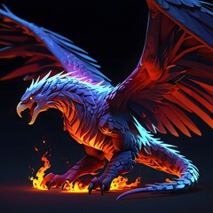 Epic dragon battle in a fiery realm fantasy creature showcase digital art environment dynamic viewpoint
