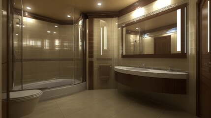 Luxurious Modern Bathroom Design with Elegant Fixtures