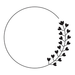 floral frame round minimal