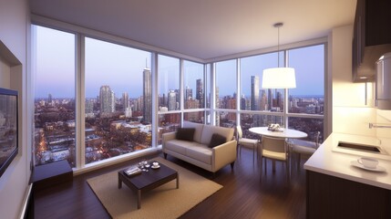 Modern City View Apartment Interior Design