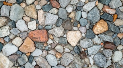 Naklejka premium Colorful natural stones and pebbles forming a serene textured background for nature inspired design and creative projects