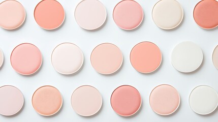 Fototapeta premium A row of makeup palettes with a white background
