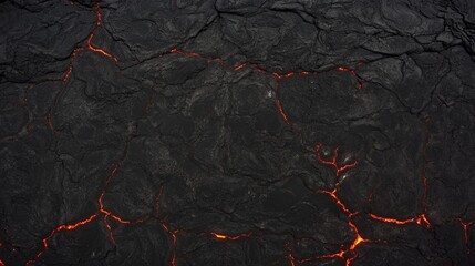 Molten Lava Flowing Through Cracked Volcanic Rock Surface (2)