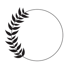 floral frame round shape