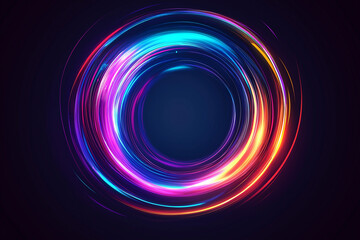 Creative Digital Tech Circle on Dark Backdrop &ndash; Big Data and Technology Concept, 3D Rendering