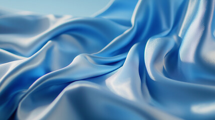 Fototapeta premium Royal Blue Silk Fabric Draped with Dramatic Shadows and Texture