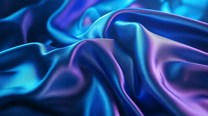 Fototapeta premium Royal Blue Silk Fabric Draped with Dramatic Shadows