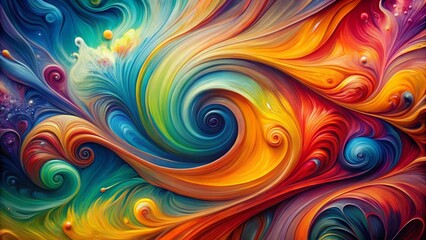 Abstract Colorful Swirl Painting Background - Vibrant Artistic Texture