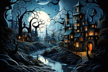 old building in winter By Generated AI