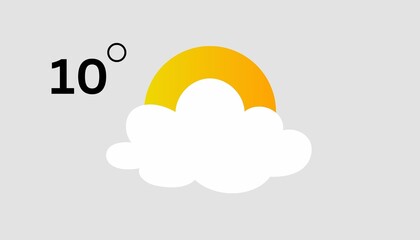 Partially cloudy weather icon 