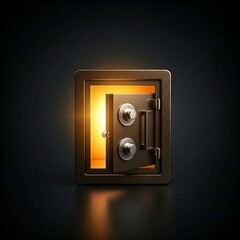 A Safe Cracking Open to Reveal a Golden Glow,  unlocking financial potential and security, safe savings, financial security, wealth, prosperity, unlocking finance, budgeting, money management, investm