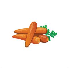 Vector Illustration of Fresh Carrots Design