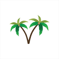 Obraz premium Tropical Coconut Palm Tree Vector Illustration