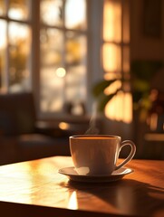 Obraz premium cup of coffee on table