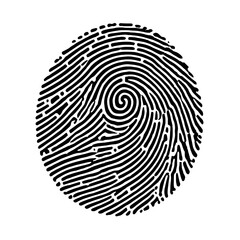 Fingerprint Identity:  A detailed and intricate fingerprint, symbolizing the unique identity and individuality of each person.  