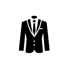 Tuxedo Icon: A sleek, minimalist icon of a tuxedo, perfect for representing formality, elegance, and professionalism. It's a versatile symbol for various concepts.